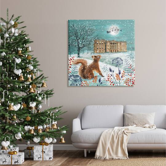 Stupell Industries Squirrel Watching Santa Claus Canvas Wall Art